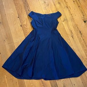 Elm By Matthildur Full Circle Dress Iridescent Midnight Blue Size 2